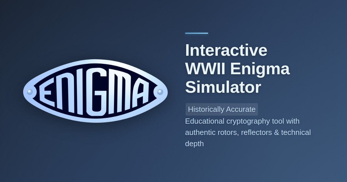 Free Enigma Machine Simulator & Turing Bombe | WWII Crypto Education